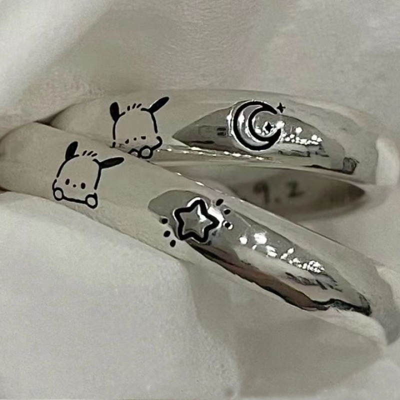 Cincin Bulan Bintang Bahan Alloy Puppy Lucu Untuk Anak Perempuan