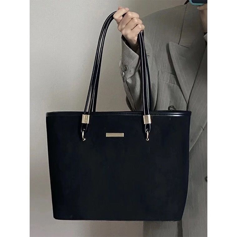 Sera Xingke Niche Kustom High-End Tote Bag Wanita Berkapasitas Besar Komuter Kelas Tas Bahu Retro Suede Tas Tangan