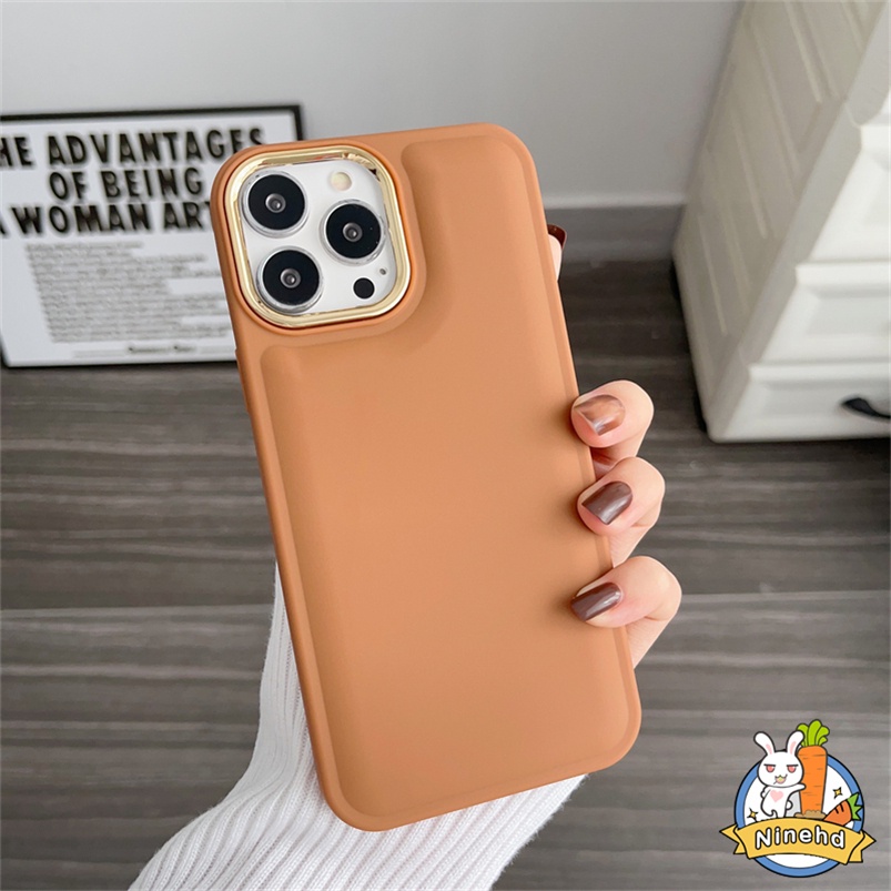 Soft Case Pelindung Lensa Kamera Warna Permen Tahan Banting Untuk iPhone 14 13 12 11 Pro Max X Xr Xs Max 7 8 Plus SE