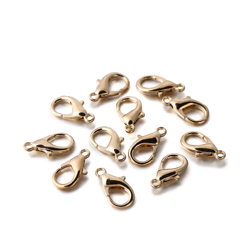 10buah/batch Lobster Clasp 12mm 14mm Bronze/gold Lobster Clasp Kalung Gelang Kait Produksi Perhiasan DIY