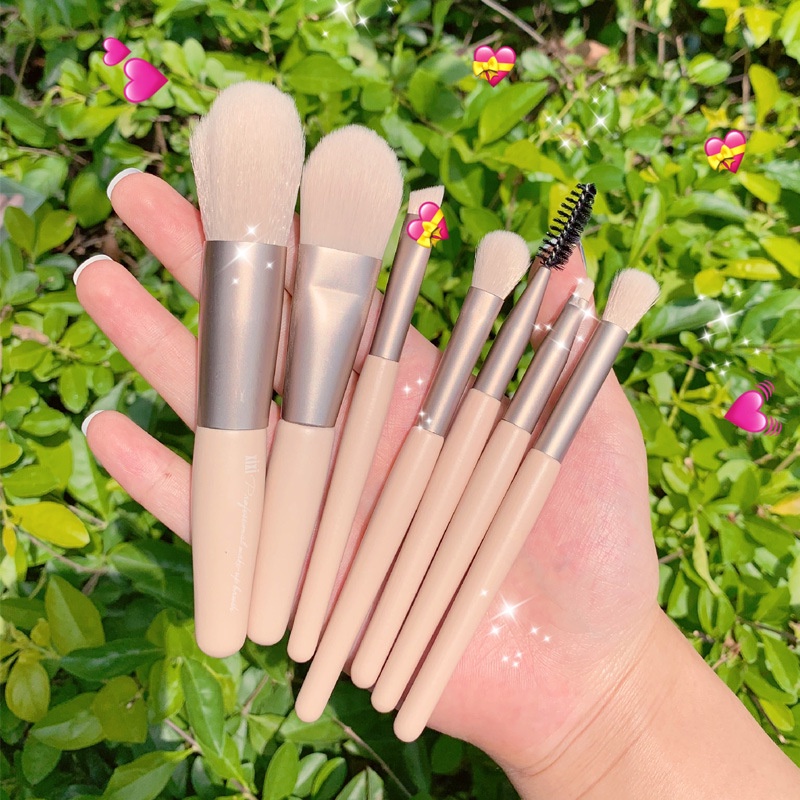 MAANGE 8 Pcs/Set Brush Makeup Set Bibir Alis Sisir Eyeshadow Powder Foundation Stabilo Kuas Kosmetik 5857