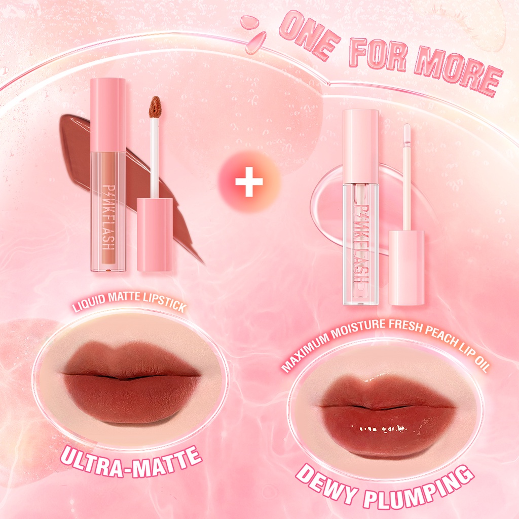 Pinkflash More&amp;More Moisture Lightweight Lip Gloss / Care Plus Lip Oil