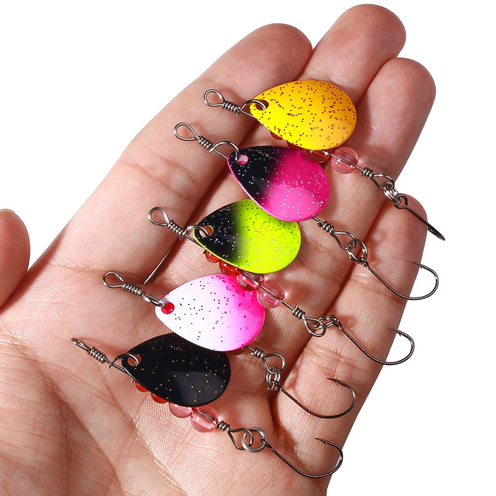 Hengjia 2pcs Metal Spoon Spinner Fishing Lure 6.6cm/2.2g Spoonbait Crankbaits Fishing Wobblers Umpan Buatan