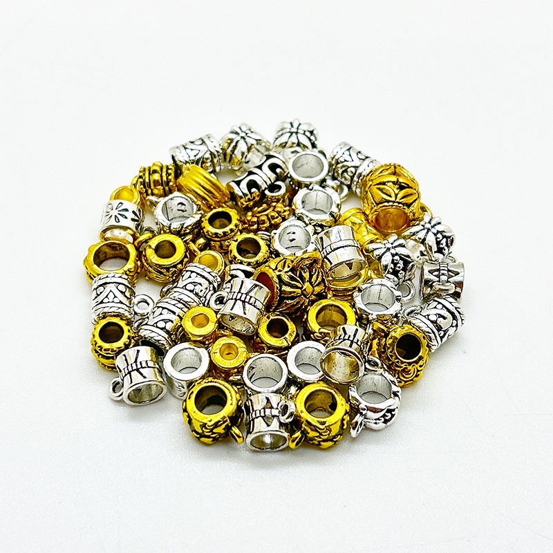 20pcs Emas Perak Alloy Tee DIY Lubang Besar Logam Penghubung Manik-Manik Cocok Untuk Membuat Gelang Menawan Kalung Liontin