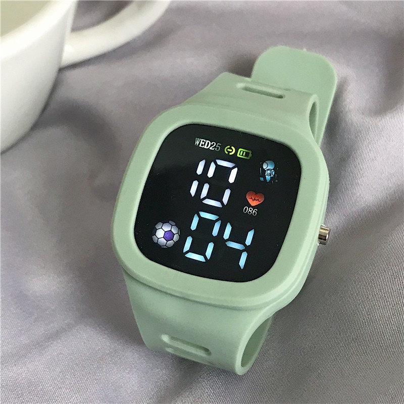 COD✅ Jam Tangan Digital Sport Wanita Pria Rubber Anti Air Watch With LED Display Fashion Electronic Ready Warna Candy Bahan SIlikon Import Premium