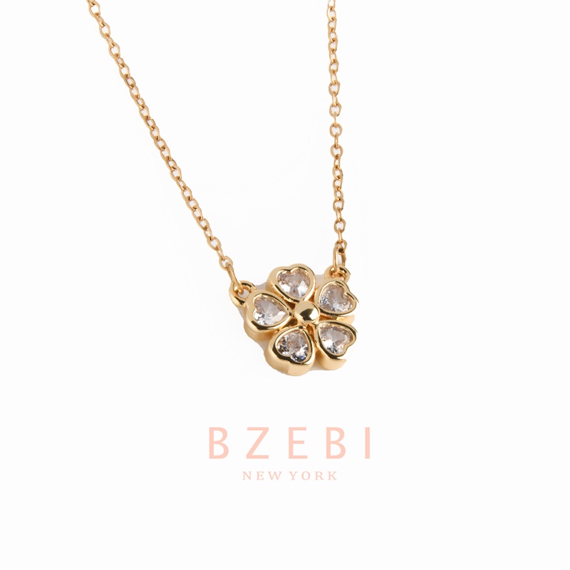Bzebi Kalung Emas 18k, Kalung Baja Titanium, Kalung Liontin Berlian, Anti Karat, Aksesoris Fashion Wanita Perhiasan Gaya Korea, Hadiah Ulang Tahun Dengan Kotak Eksklusif 1163n