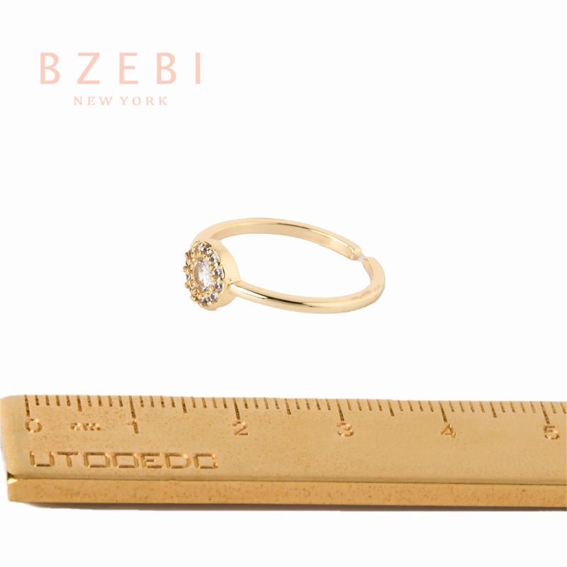 Bzebi Cincin Emas Berlian 18k, Cincin Terbuka Dapat Disesuaikan, Anti Karat, Gaya Korea, Aksesoris Fashion Wanita, Aksesoris Sehari-Hari, Perhiasan Premium, Hadiah Ulang Tahun Dengan Box 1164r