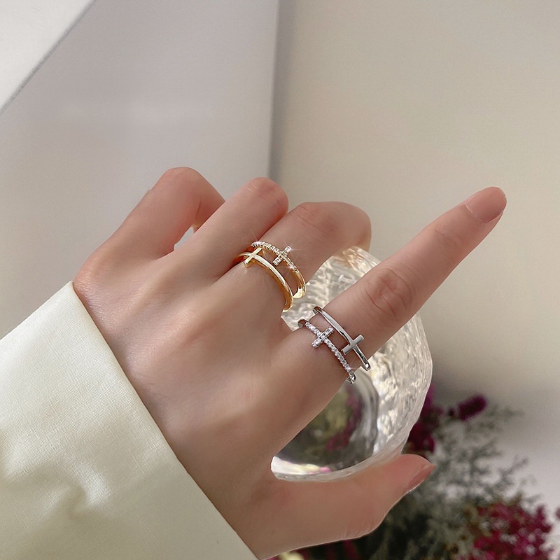 Fashion Edisi Korea7 Kupu-Kupu Penuh Berlian Pembukaan Cincin Yang Dapat Disesuaikan Gadis Lucu Hadiah Cincin Elastis Perhiasan Pabrik Grosir