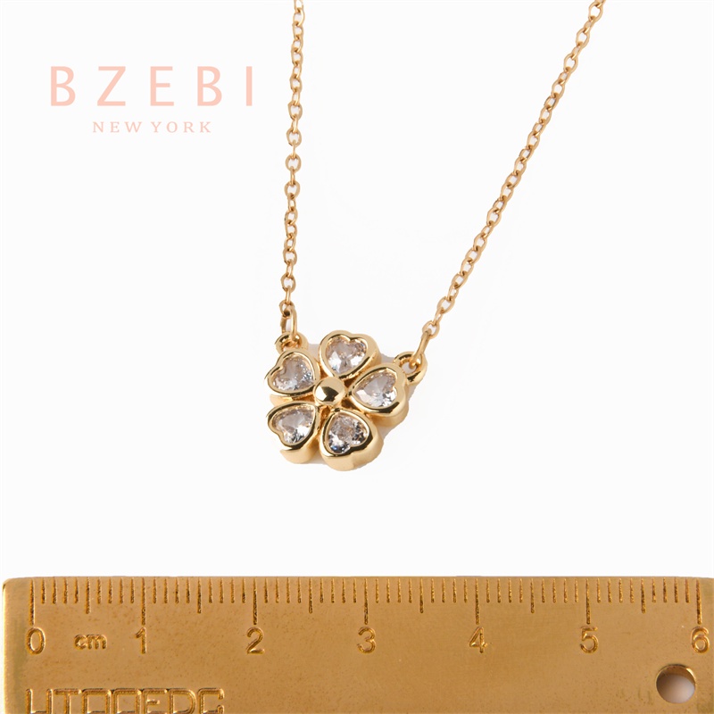 Bzebi Kalung Emas 18k, Kalung Baja Titanium, Kalung Liontin Berlian, Anti Karat, Aksesoris Fashion Wanita Perhiasan Gaya Korea, Hadiah Ulang Tahun Dengan Kotak Eksklusif 1163n