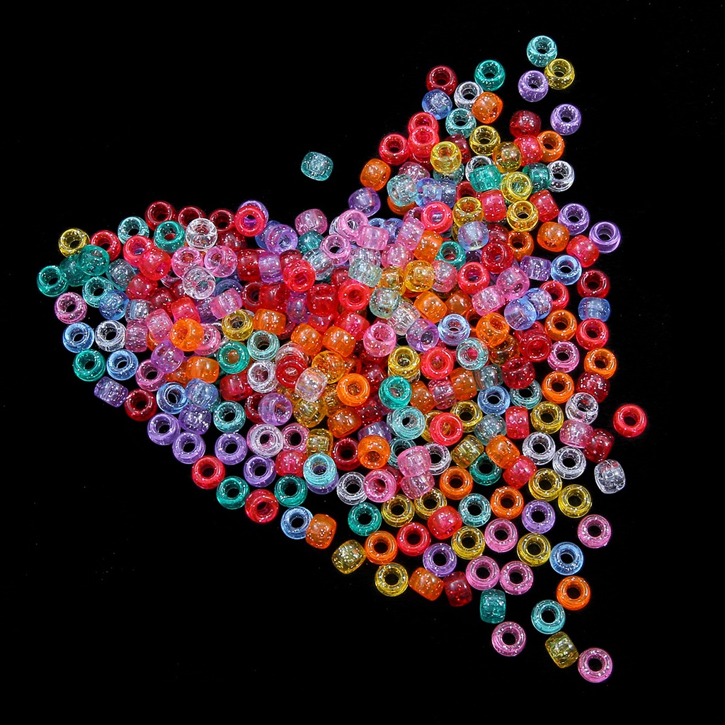 100pcs Manik-Manik Spacer Lubang Bulat Akrilik Warna Permen Untuk Membuat Perhiasan Charms Anak DIY Craft Anting Gelang Kerajinan Tangan