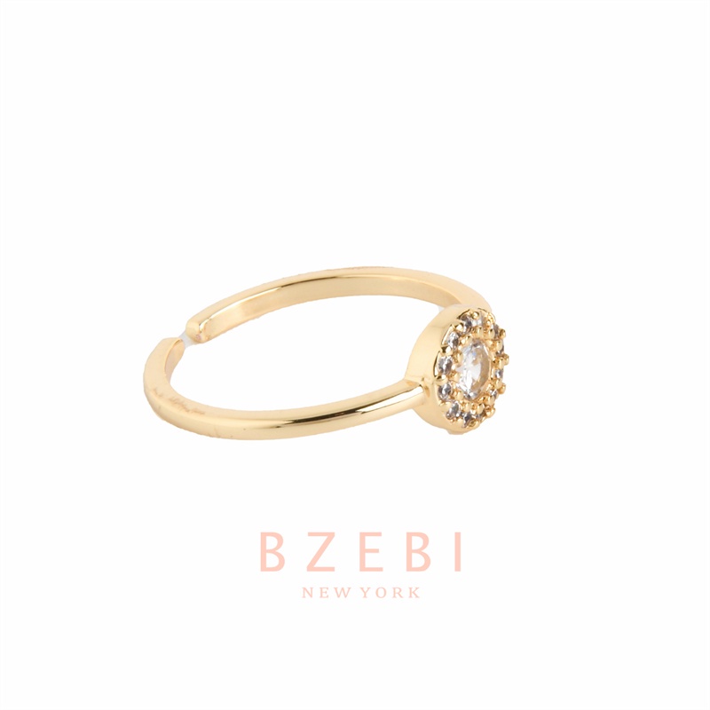 Bzebi Cincin Emas Berlian 18k, Cincin Terbuka Dapat Disesuaikan, Anti Karat, Gaya Korea, Aksesoris Fashion Wanita, Aksesoris Sehari-Hari, Perhiasan Premium, Hadiah Ulang Tahun Dengan Box 1164r