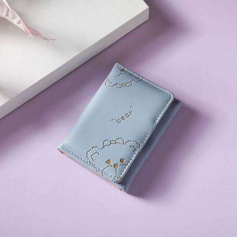 Sera 2023 produk baru dompet pendek perempuan beruang lucu super cute mahasiswa ins bagian tipis gadis dompet gadis jantung Korea Selatan