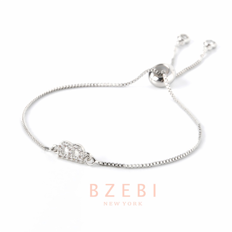 Bzebi Gelang Charm Titanium Steel Emas 18k Dengan Berlian, Anti Karat, Aksesoris Fashion Wanita, Perhiasan Gaya Korea, Hadiah Ulang Tahun Dengan Kotak Eksklusif 1168b