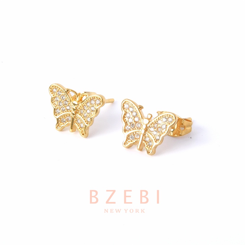 BZEBI Anting Emas Berlian 18k Anti Karat Korean Style Aksesoris Fashion Wanita Aksesoris Harian Perhiasan Premium Hadiah Ultah Dengan Box Exclusive 89e