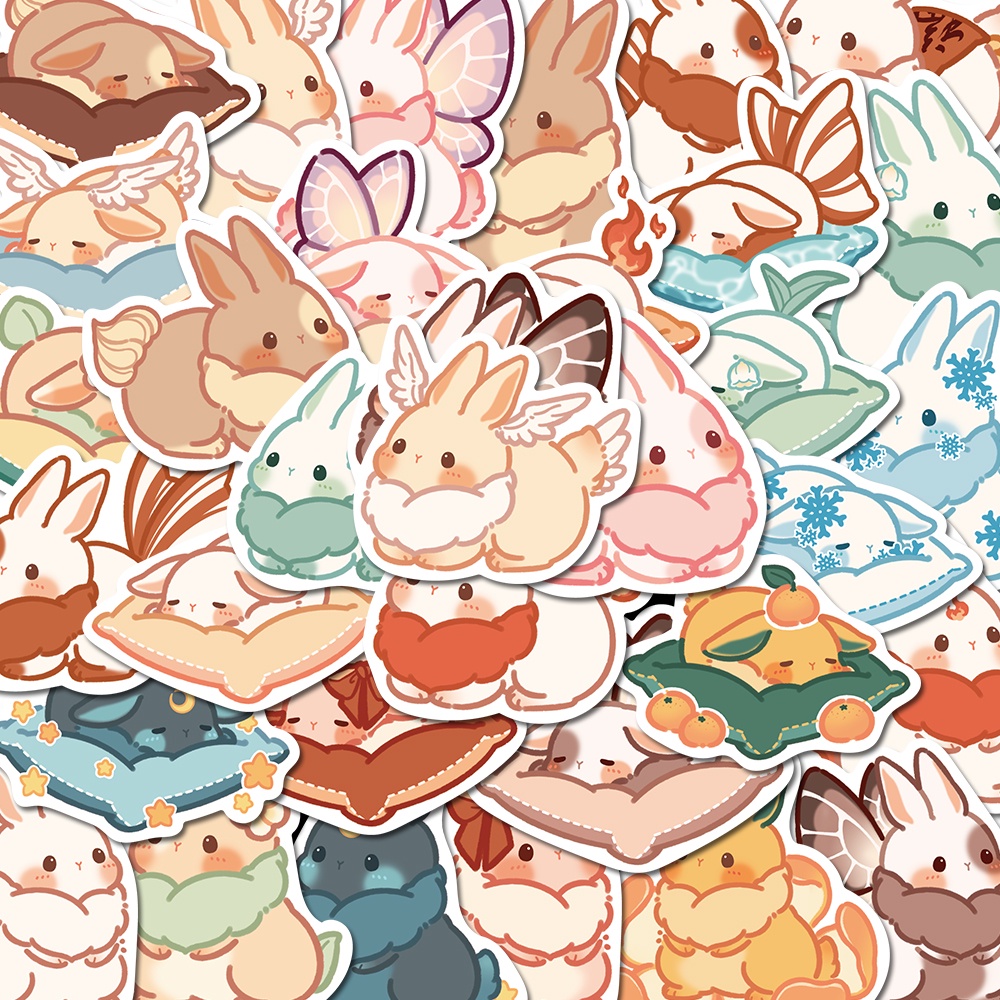 40pcs Magic Rabbit Cute Stiker Kartun Ponsel Komputer Tahan Air Decal sticker