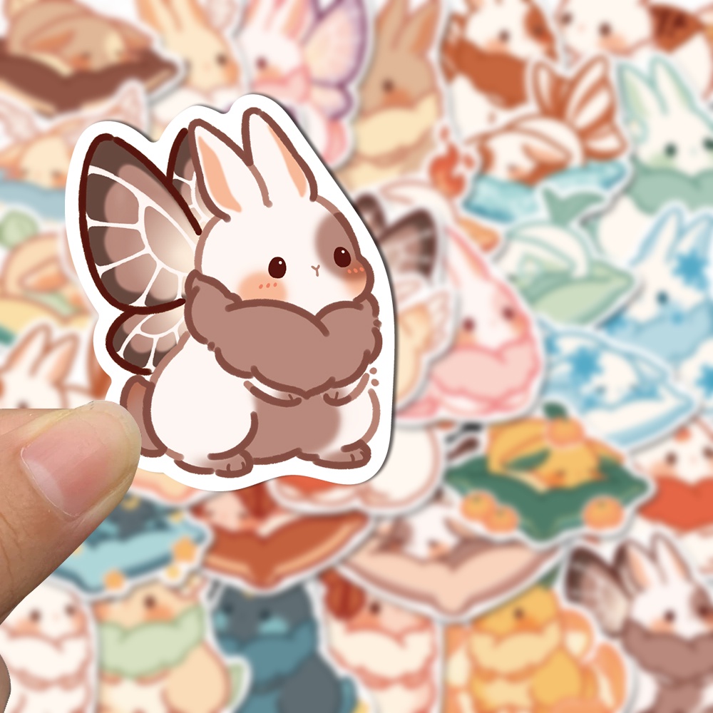 40pcs Magic Rabbit Cute Stiker Kartun Ponsel Komputer Tahan Air Decal sticker