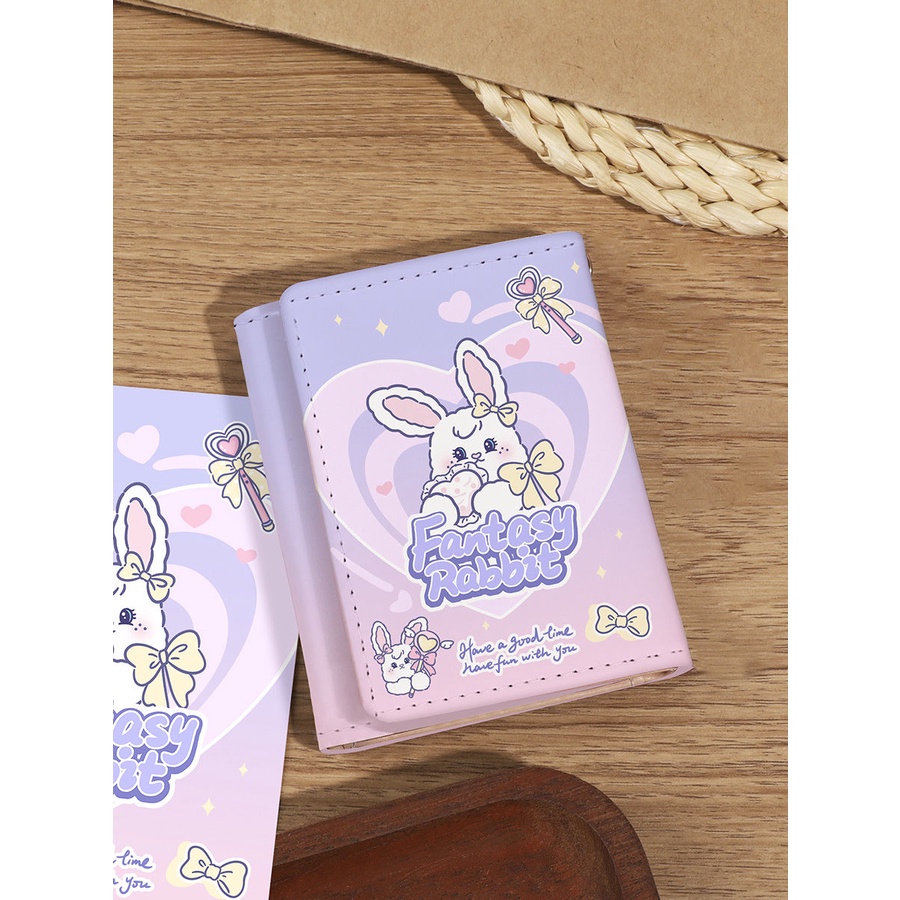 Sera 2023 Jepang Lucu Dompet Wanita Bonnie Rabbit Kreatif Pendek Wanita Kartu Tas Desain Ceruk Diskon 30% Dompet Koin