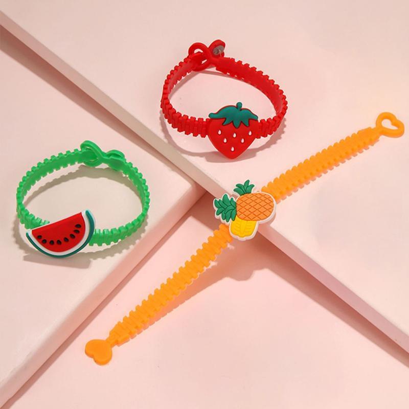 【Bayar di tempat】 Kartun Buah Gelang Anak Lucu Tangan Ornamen Hati Gelang Lubang Satu