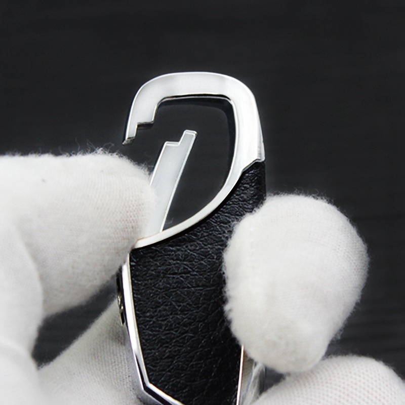 Gantungan Kunci Kulit Mobil Stainless Steel Metal Keyring Man Women Remote Gantungan Kunci Mobil Gaya Bisnis Keyhold