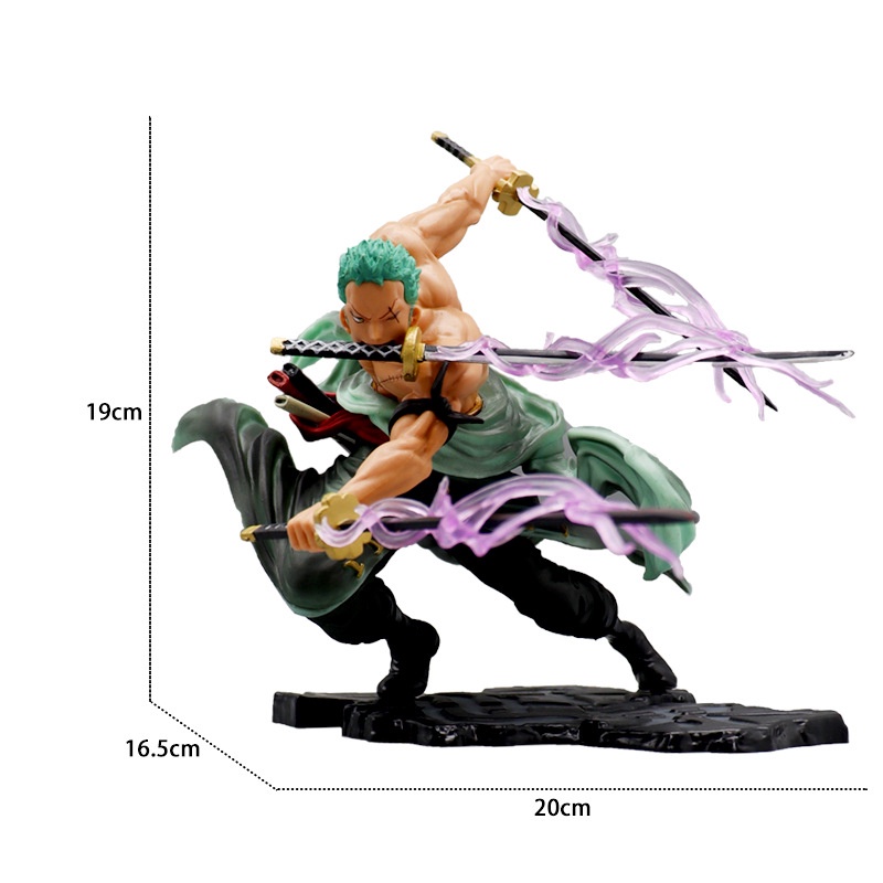 Original ONE PIECE Zoro Action Figure 19CM PVC GK Roronoa Zoro Boneka Koleksi Otomotif Hiasan Kue