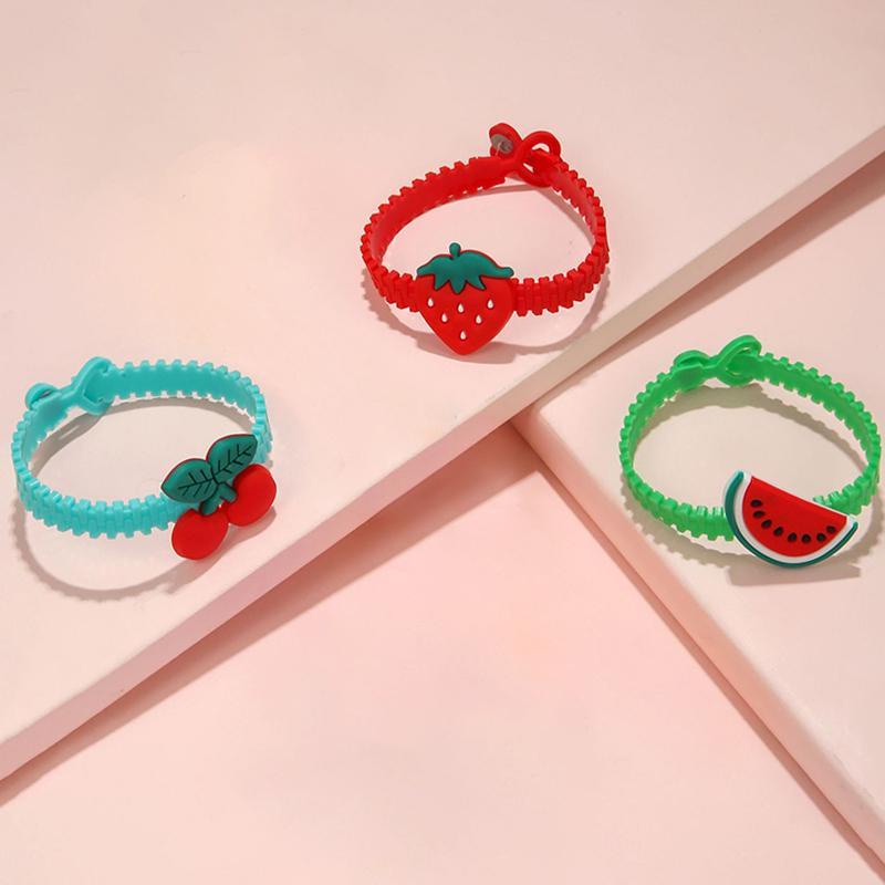 【Bayar di tempat】 Kartun Buah Gelang Anak Lucu Tangan Ornamen Hati Gelang Lubang Satu