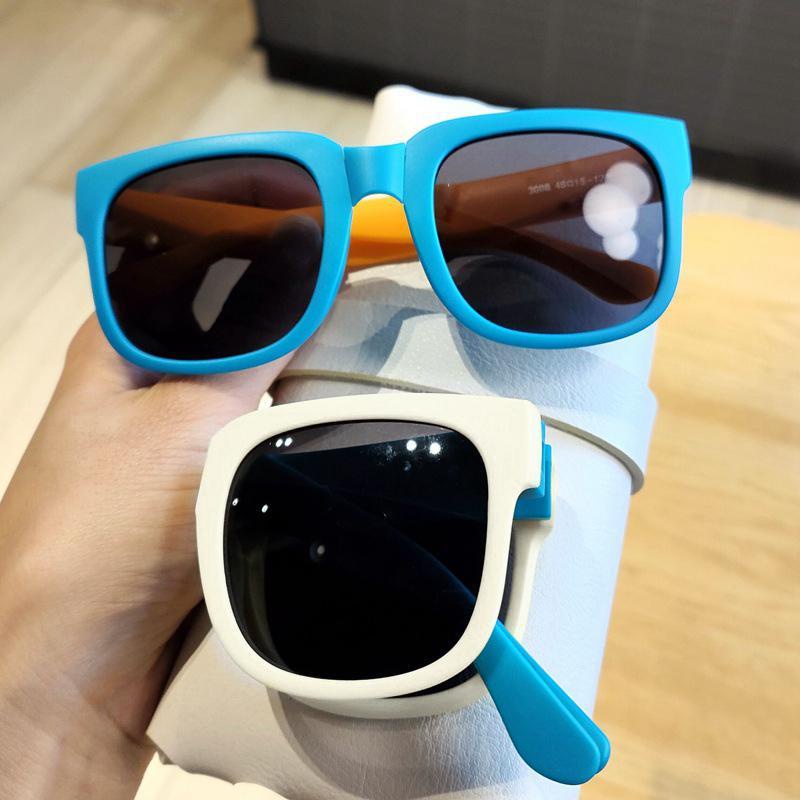 【Bayar di tempat】Kacamata Hitam Anak-Anak Yang Dapat Dilipat Cermin Kacamata Pantai Fashion square sunscreen sunglasses