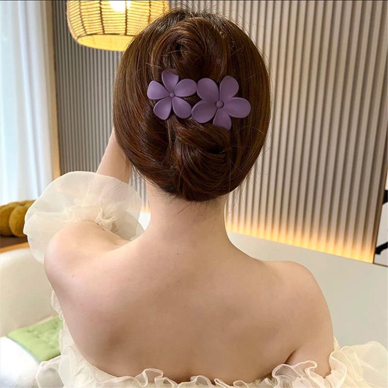 【Bayar di tempat】Musim Panas Buram Ganda Bunga Klip Rambut Lima Kelopak Bunga Duckbill Klip Gadis Aksesori Rambut