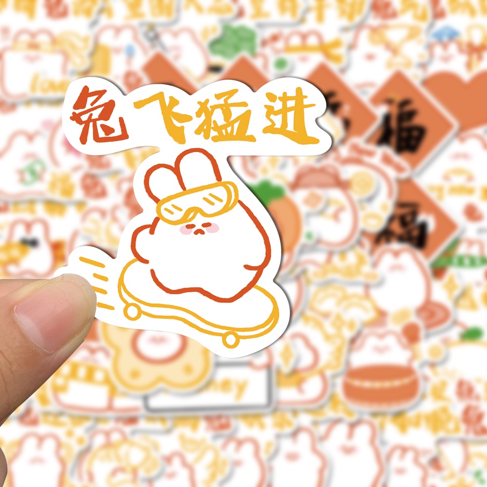 50pcs Kelinci homophone Batang Kartun Lucu Stiker Handphone Komputer Tahan Air sticker