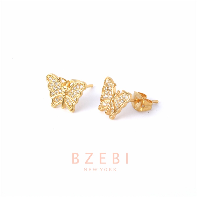 BZEBI Anting Emas Berlian 18k Anti Karat Korean Style Aksesoris Fashion Wanita Aksesoris Harian Perhiasan Premium Hadiah Ultah Dengan Box Exclusive 89e