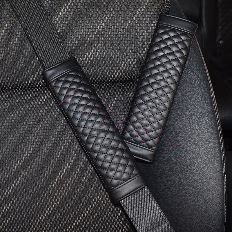 New Universal 1pasang Car Safety Seat Belt Kulit Jok Mobil Tali Bahu Pad Cushion Cover Pelindung Sabuk Mobil Untuk Dewasa Anak Untuk Perodua Honda Dll