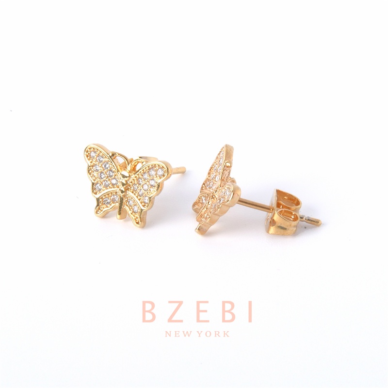 BZEBI Anting Emas Berlian 18k Anti Karat Korean Style Aksesoris Fashion Wanita Aksesoris Harian Perhiasan Premium Hadiah Ultah Dengan Box Exclusive 89e