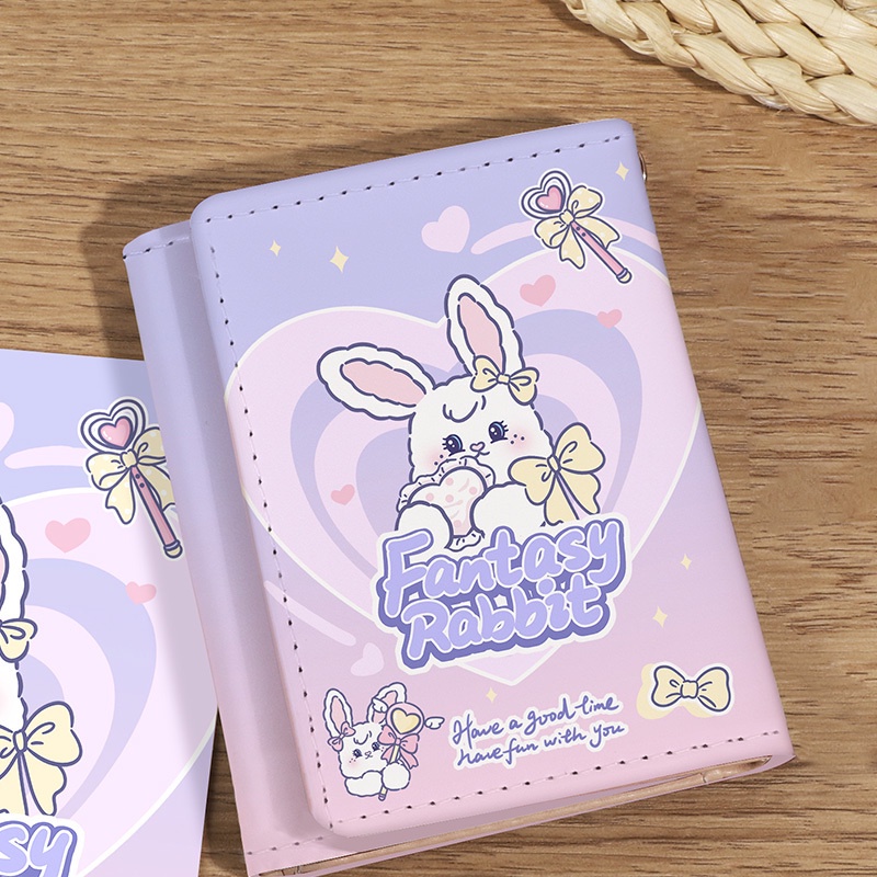 Sera 2023 Jepang Lucu Dompet Wanita Bonnie Rabbit Kreatif Pendek Wanita Kartu Tas Desain Ceruk Diskon 30% Dompet Koin