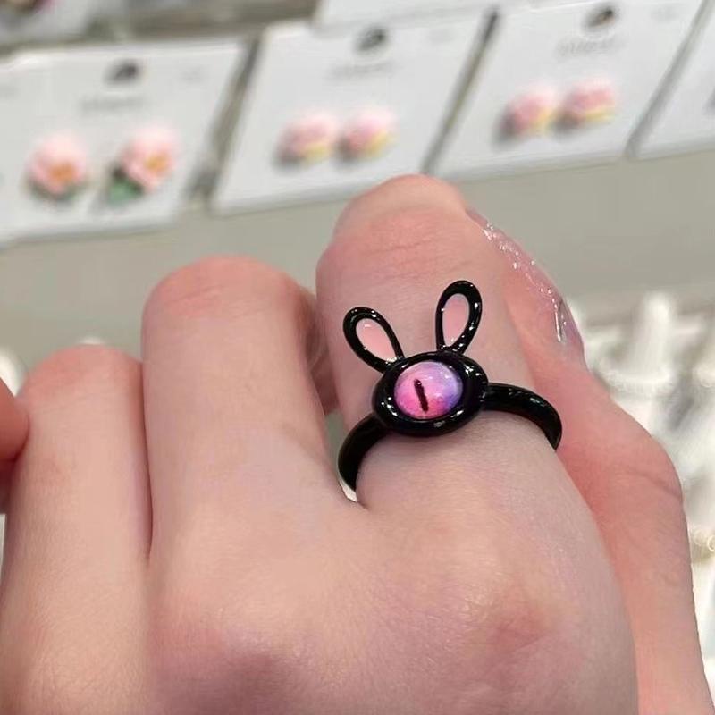 【Bayar di tempat】Lucu Imut Kartun Cincin Pembukaan Kucing Naga Lucu Fashion Cincin Retro Cincin Pasangan Kreatif