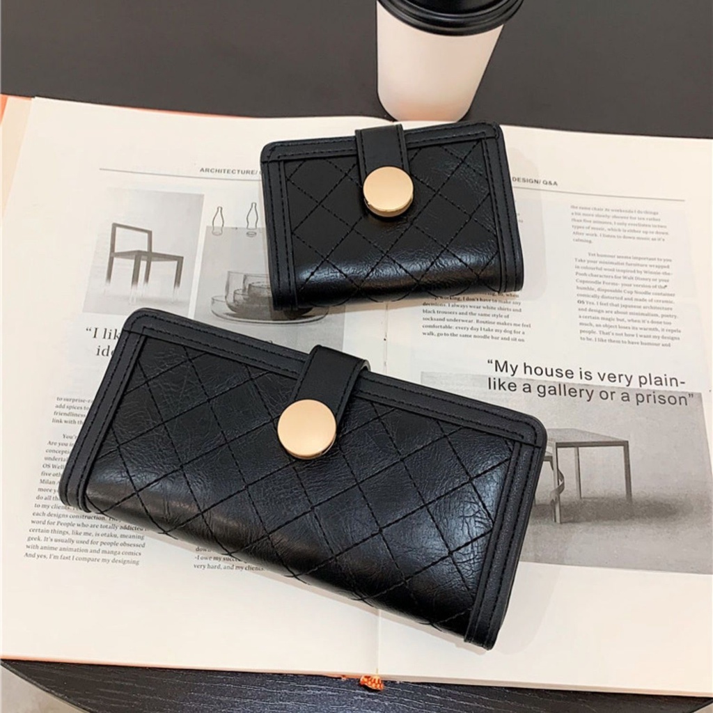 Sera Niche Retro Design Dompet Wanita Pendek Trendi Bahan Kulit Lembut Anti Maling Anti Degaussing Tahan Lama Dompet Multi Kartu