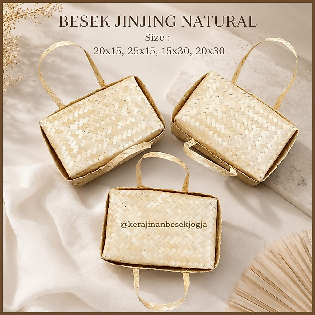 BESEK JINJING PERSEGI PANJANG MURAH | tas besek makanan besek anyam besek bambu besek jinjing murah