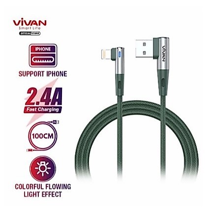 Kabel Gaming Vivan Kabel Data BWL100 iPhone Lightning Gaming USB Cable Elbow