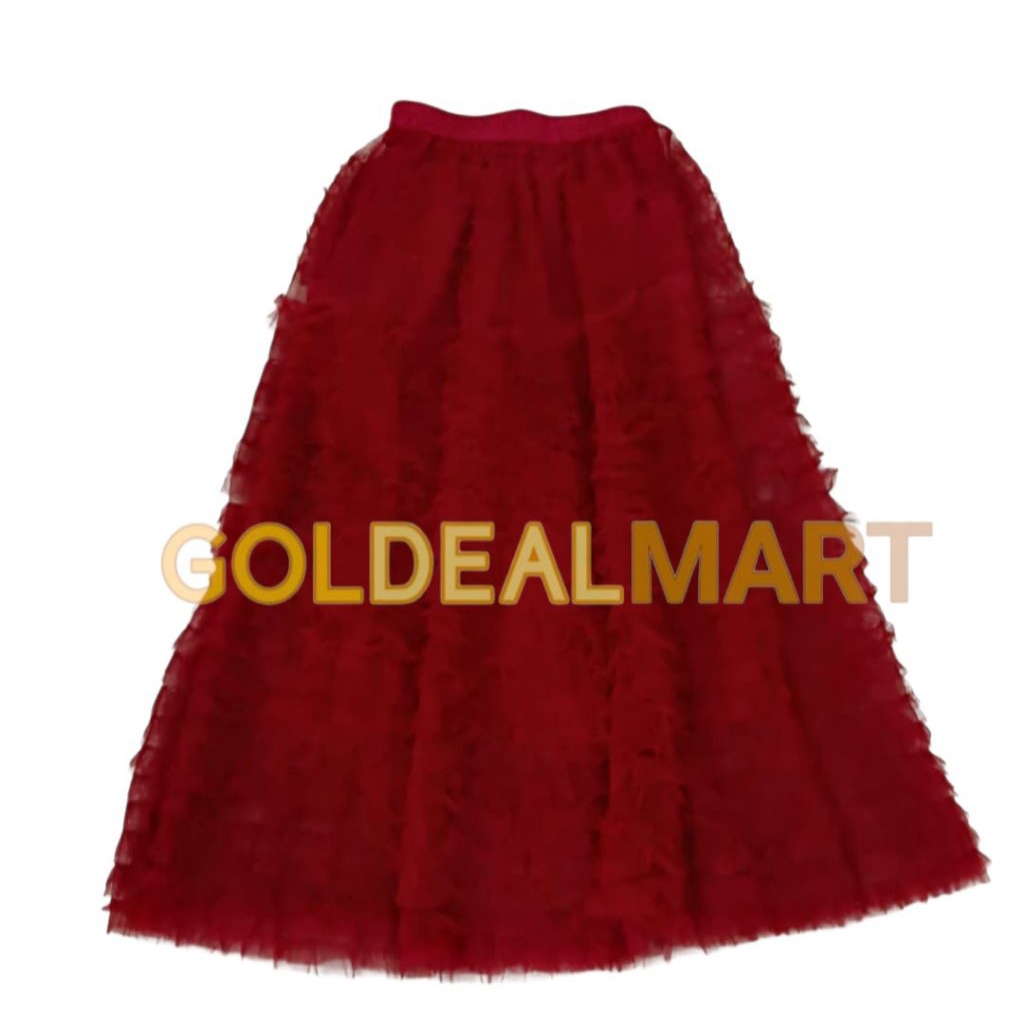 Rok tutu warna merah maroon skirt