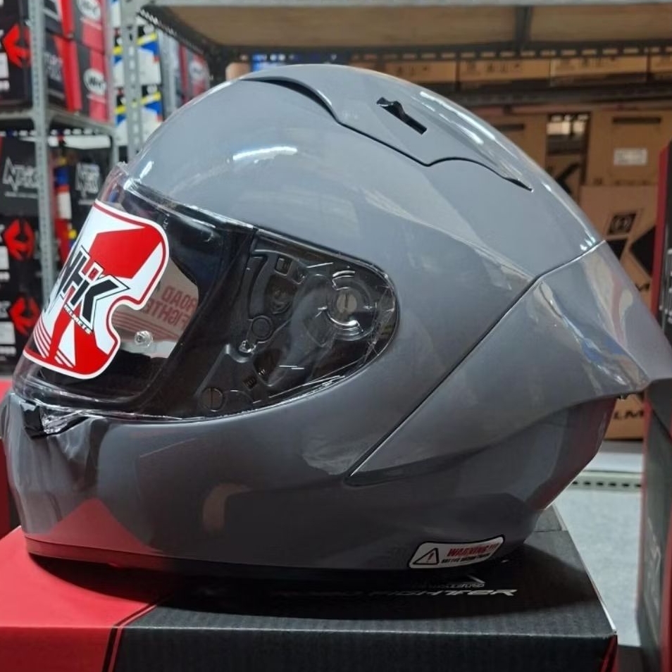 Helm Full Face NHK GP R-Tech Solid Dim Grey Glossy Size M