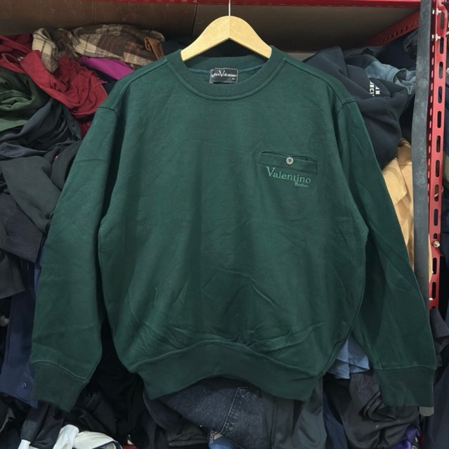 Crewneck Rodhos Valentino italy emerald green boxy fit rare item