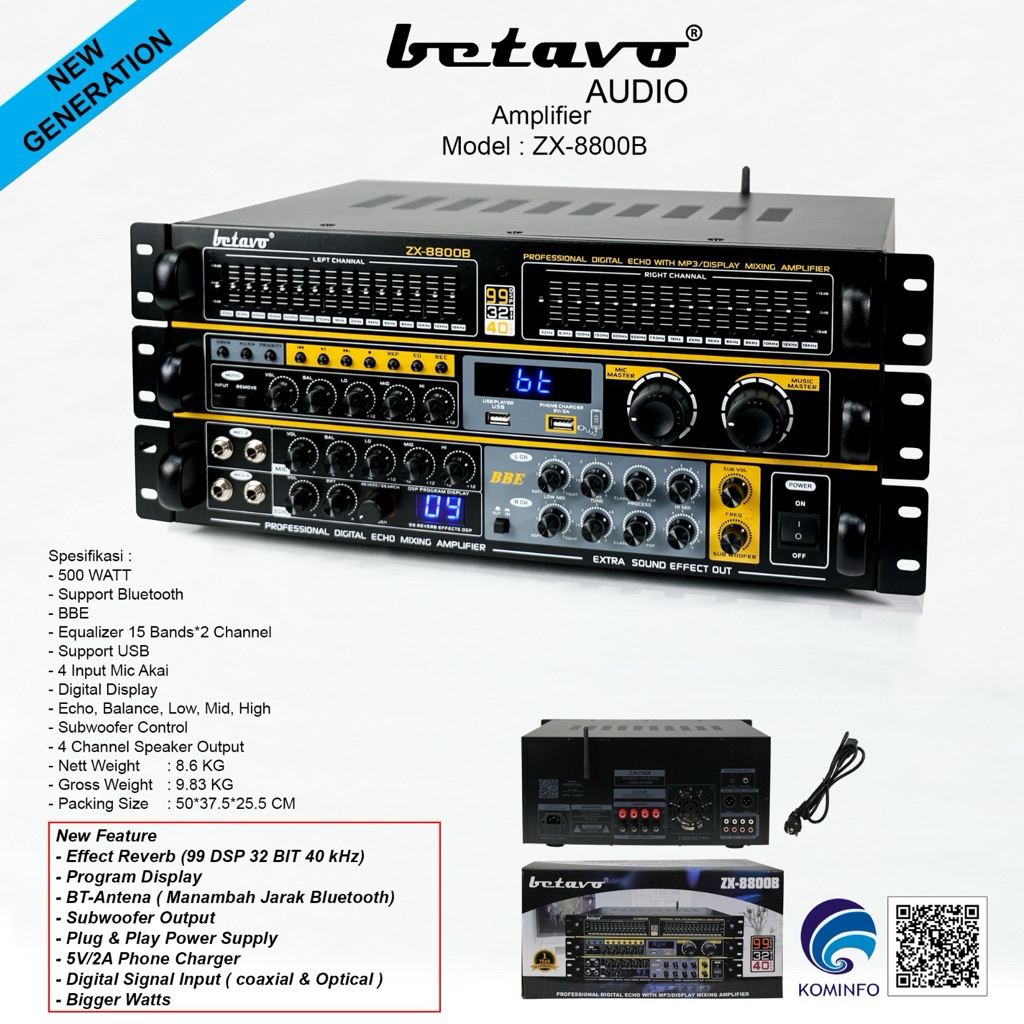 AMPLIFIER BETAVO ZX 8000 B Zx8000 b ZX 8000B / ZX8000B PROFESIONAL BLUETOOTH