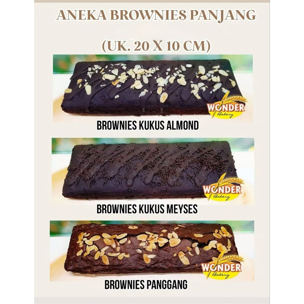 Brownies Panjang 20x10cm Kukus / Panjang Wonder Bakery