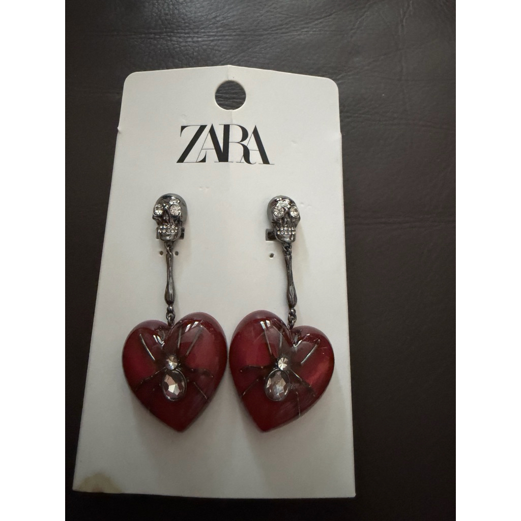 zara earings heart spider skull earings woman