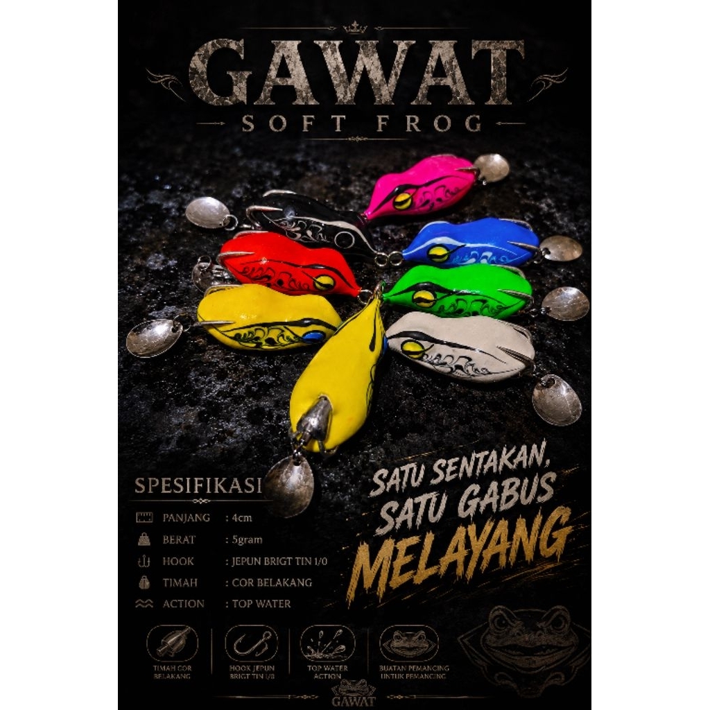 Soft Frog Katak Umpan Pancing Gabus Haruan Snakehead Anti Nyangkut Floating/umpan casting gabus