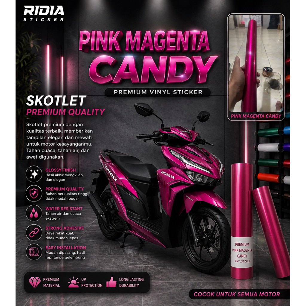 sticker skotlet warna pink magenta candy skotlet pink tua candy magenta premium