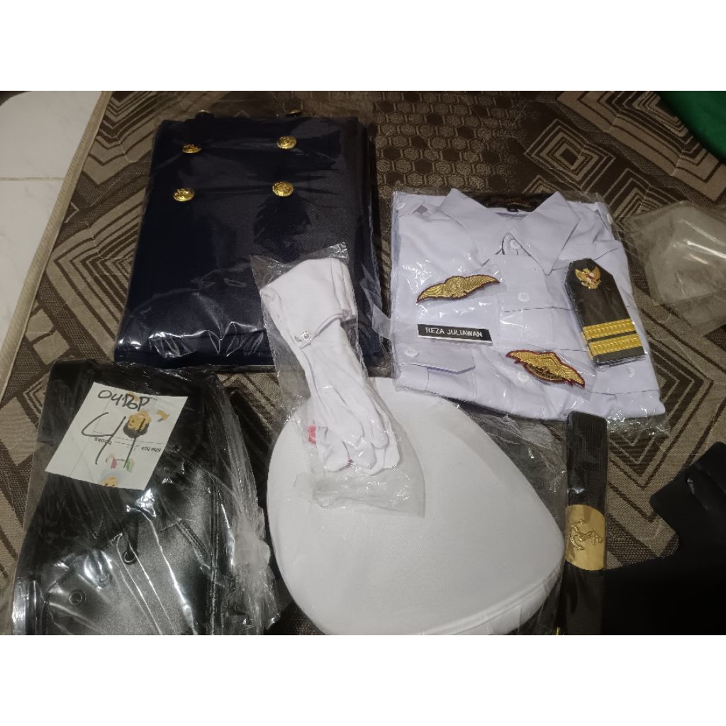 PAKET LENGKAP PREMIUM JAS PELAUT HIGH QUALITY - JAS NAVY BLUE + TOPI + CELANA + KAOS DALAM + SABUK +