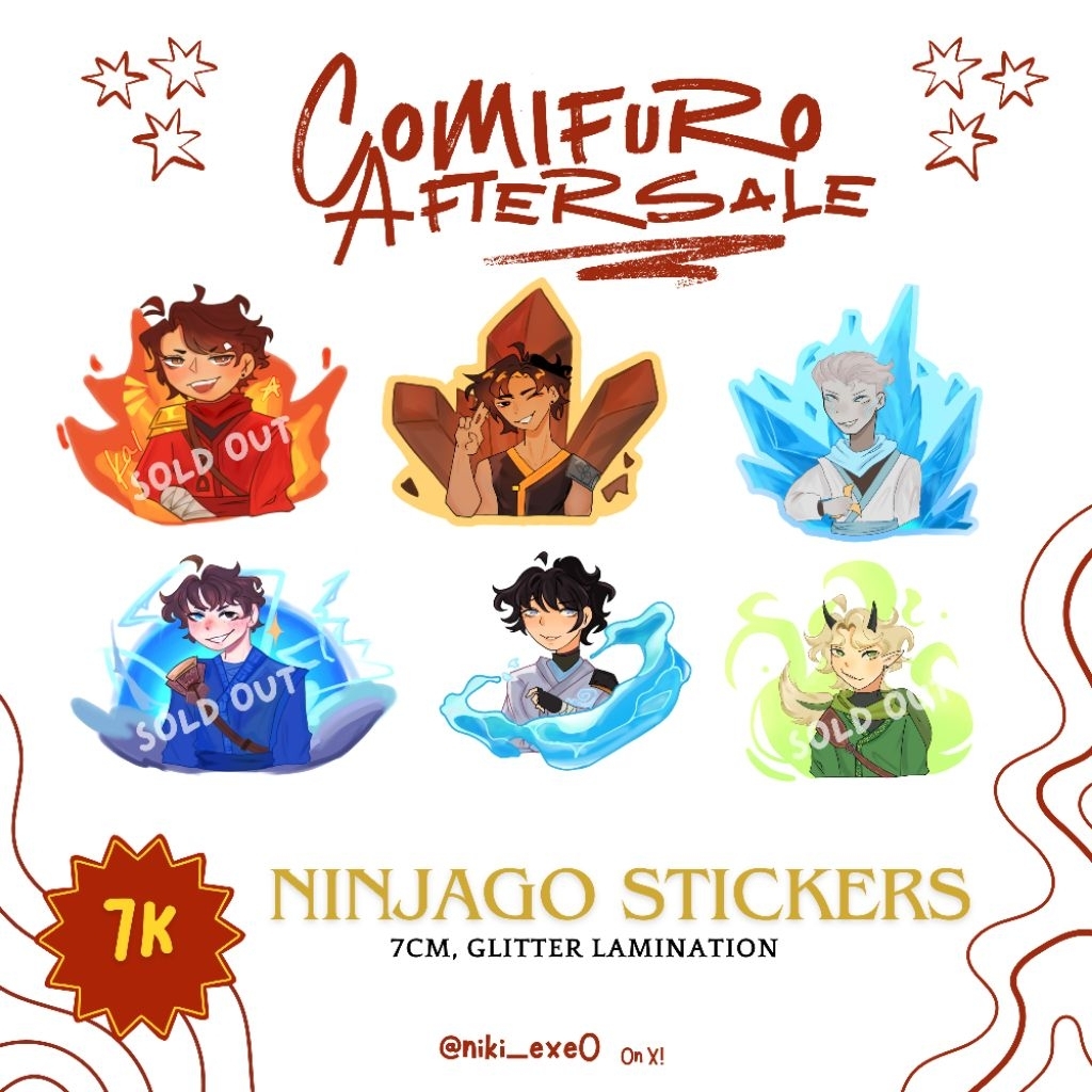 NINJAGO FANMERCH || CF22 AFTERSALES || STICKERS & KEYCHAINS || KAI, COLE, ZANE, JAY, NYA, LLOYD