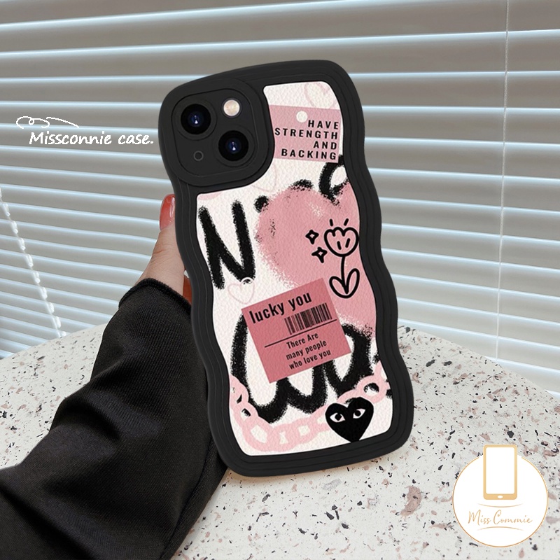 Casing Redmi 10C 9T 12C 10 9A 9C 9a1 10A A1+Redmi Note10 11 9 8 10s 9s 11s 10 Pro Max POCO M3 X3 NFC Pro Mi 11T Pro Ins Graffiti Love Heart Comme des Garcons Wavy Casing Edge