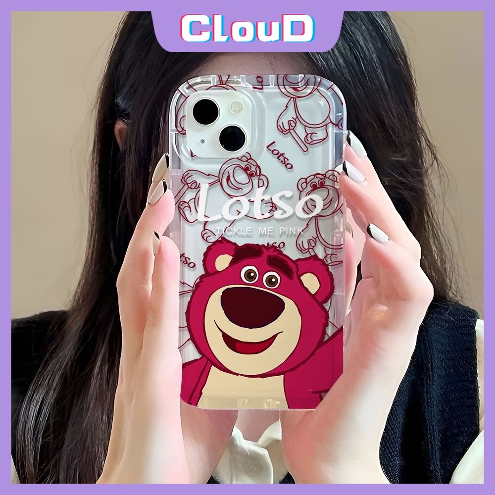 Kartun Manyo Case Vivo Y02 Y17 Y35 Y20 Y22 Y15s Y11 Y21 Y33s Y22s Y95 Y30 Y50 Y12s Y22s Y15A Y12 Y20s Y15 Y12i Y21s Y91 Y93 Y01 Y91C Y1s Lembut Tpu Cute Strawberry Bear Airbag Cover