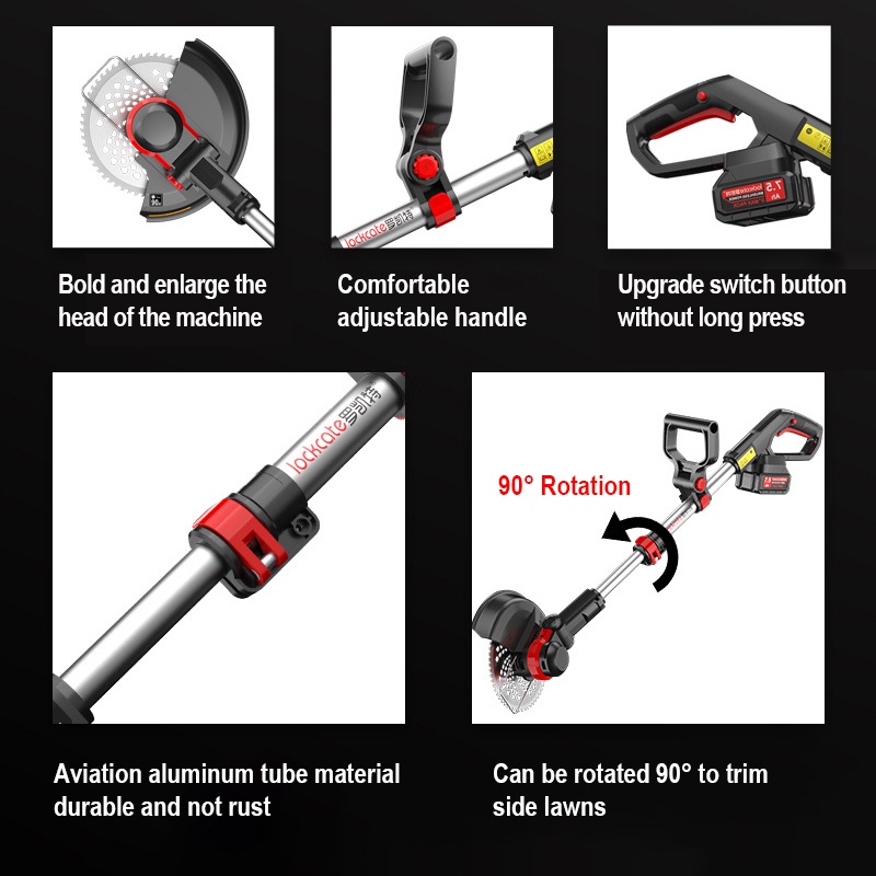 48V 7 inch Mesin potong rumput batrai brushless Kualitas Tinggi Pemotong Rumput Listrik Pemangkas Rumput Mesin pemotong rumput  Pemotong rumput tanpa sikat Merah Model: reaim-sjbgcj001