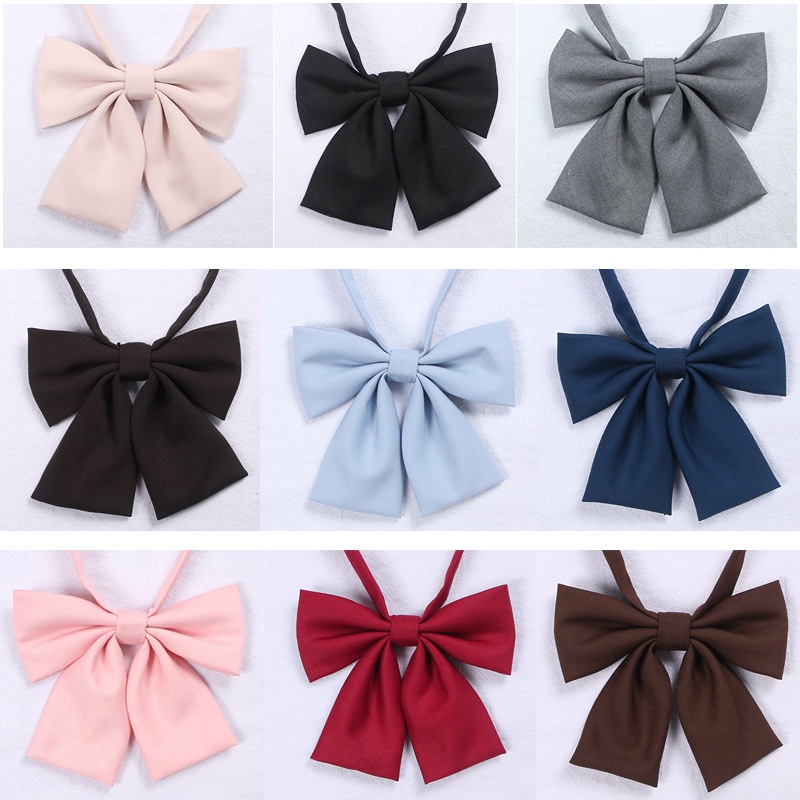 Japanese School JK Uniform Bow Tie For Girls Butterfly Cravat Solid Color School Sailor Suit Uniform
